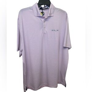 Ralph Lauren RLX Men's white/pink/black stripes classic fit performance polo XL